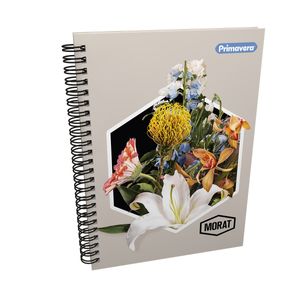Cuaderno Argollado Tapa Dura Profesional Rayado MORAT Flores 100 Hojas