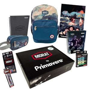 Caja MORAT ADQA | Cuaderno + Morral + Cartuchera + Planeador + Útiles + Afiche
